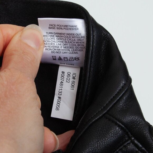 Express Womens Faux Leather Super High Rise Straight Leg Pants Size 10R Edgy Y2K - Picture 8 of 8